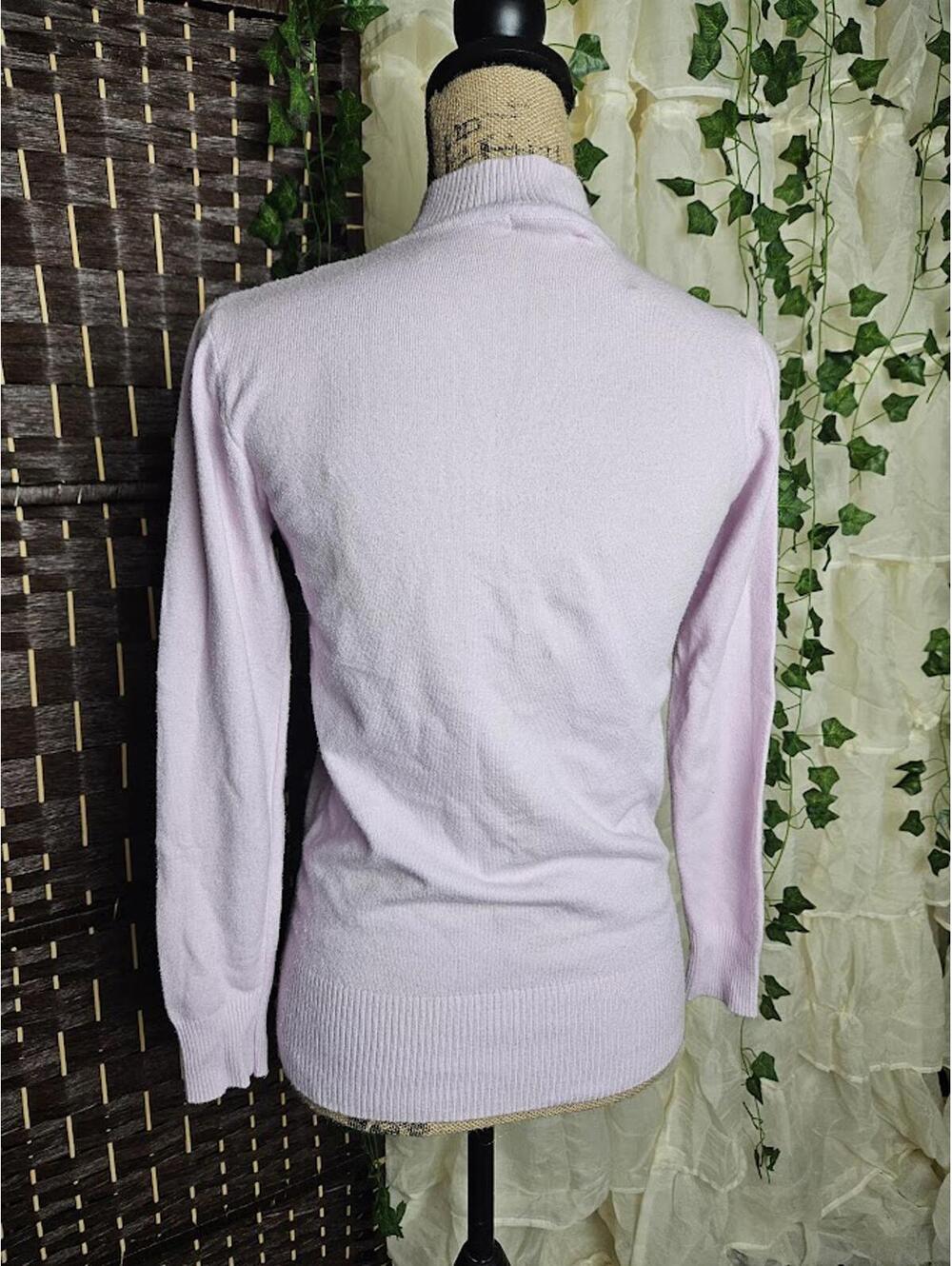 Vintage Victoria Lavender Sweater Mock Neck Soft Girl Coquette Cottagecore Small - Picture 3 of 4